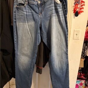 Torrid Blue Straight Leg Jeans with Faded Wash